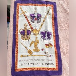 Tower of London linen tea towel from England royalty the queen